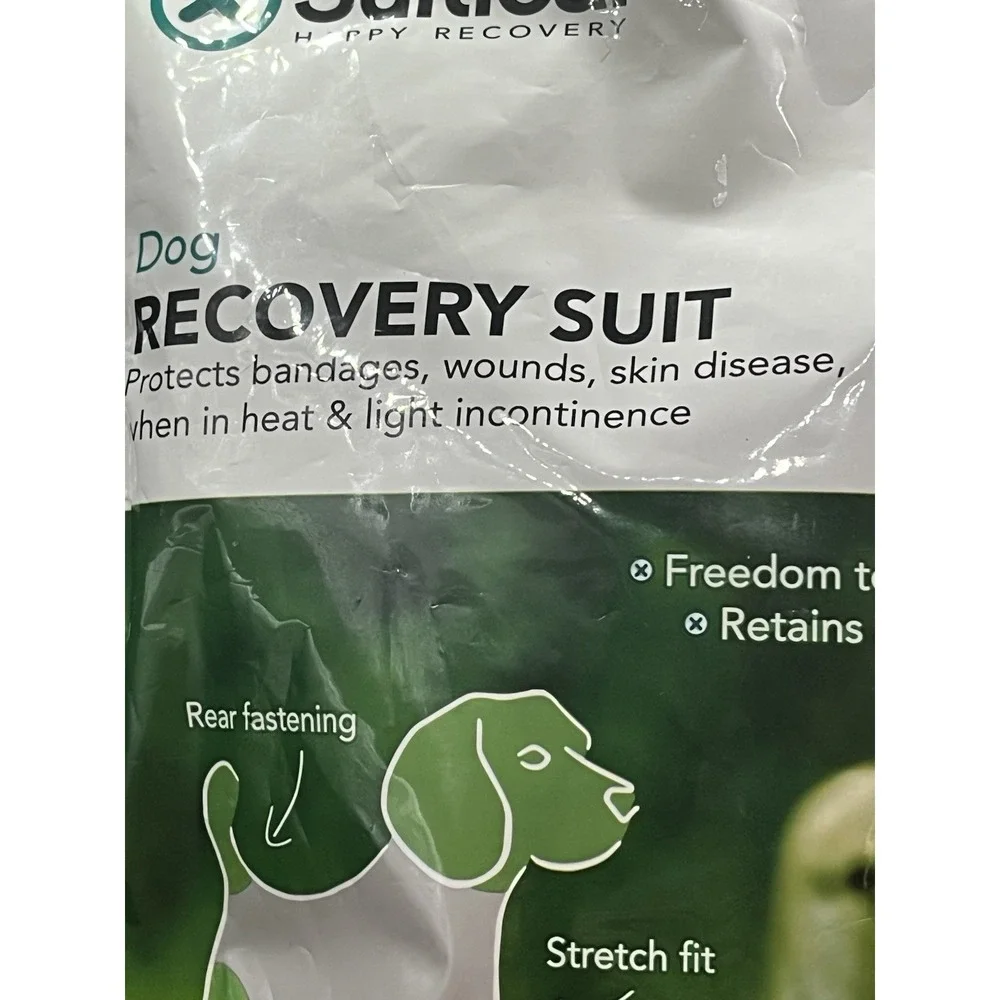 Suitical Dog‎ Recovery Suit Surgery  Black *Collar Alternative* MEDIUM 21-27